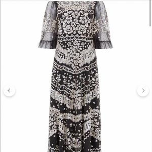 Needle & Thread Black/White sequence dress